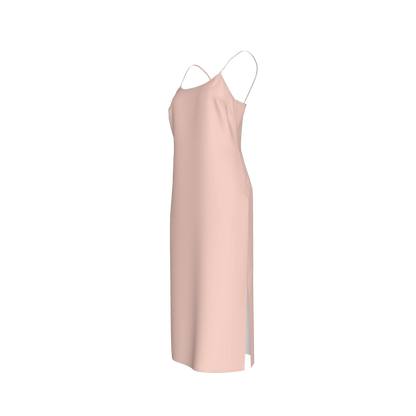 Darted Slip Dress in Lightweight Stretch Silk Satin