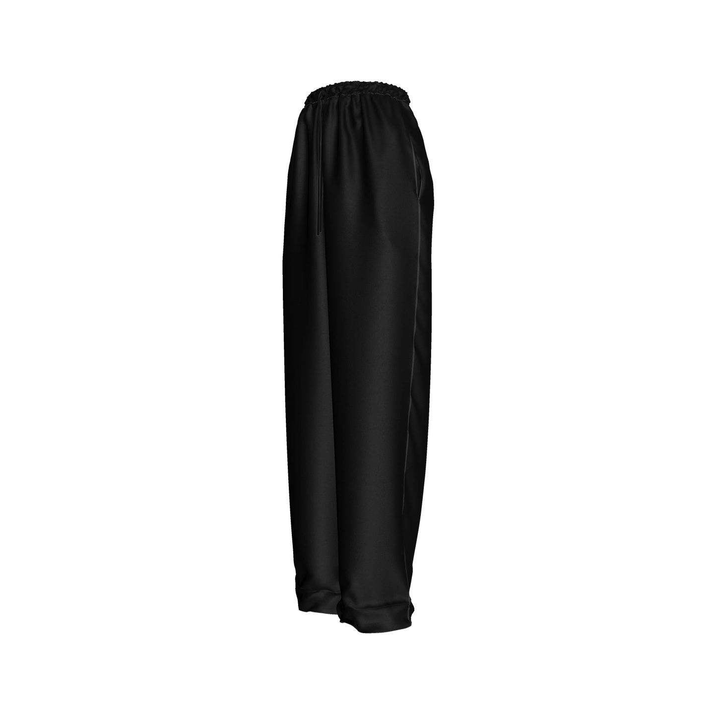 Draw String Pajama Pant in Pure Black Ecovero Viscose Crepe
