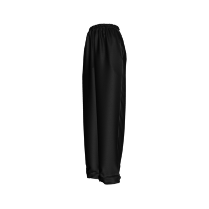 Draw String Pajama Pant in Pure Black Ecovero Viscose Crepe
