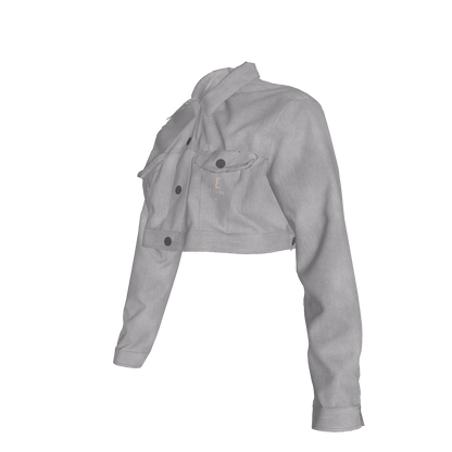 L'EGNA RISING 'GRAY' Cropped Jean Jacket