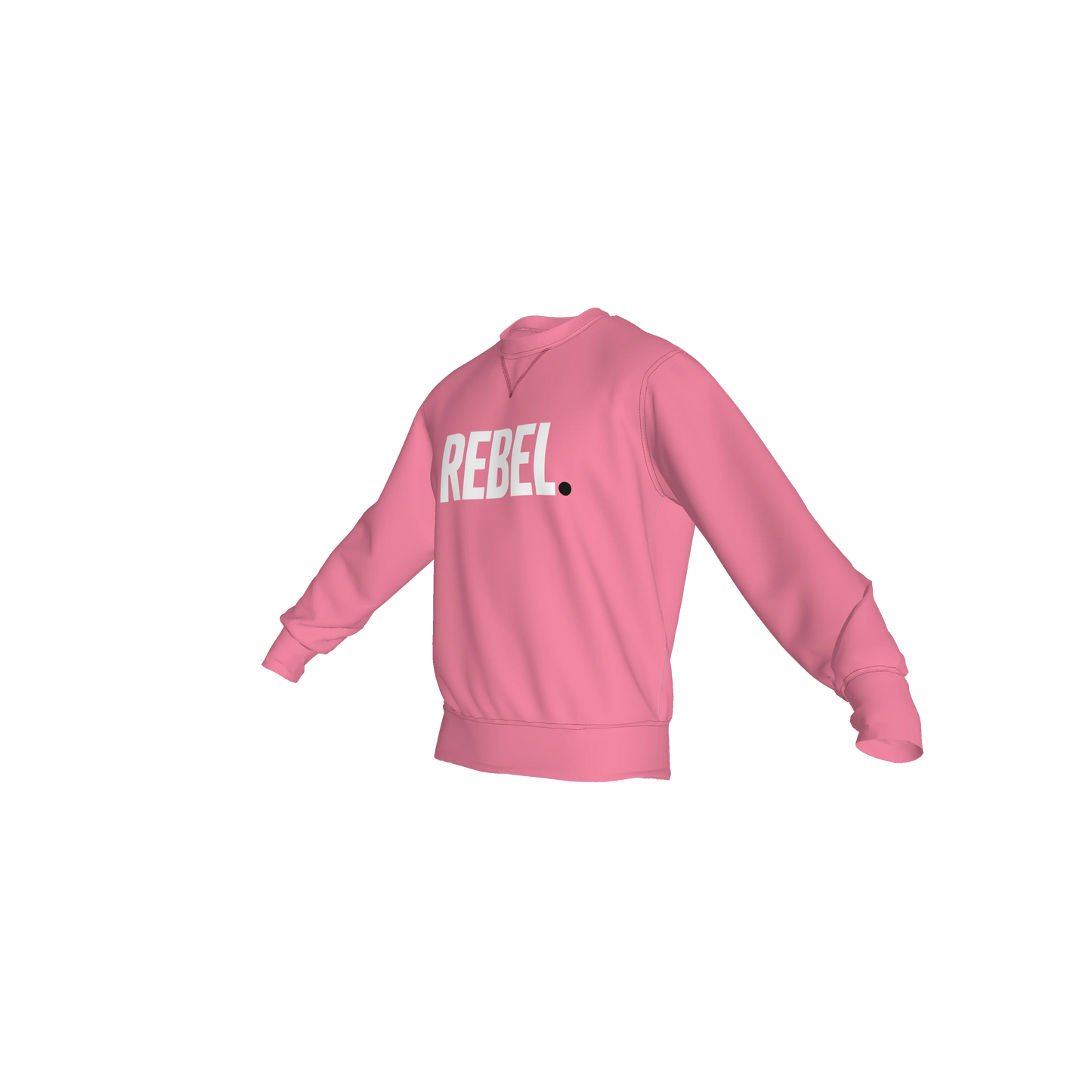 The 'Eddie Roche' Pink White Text Crew Neck Sweatshirt