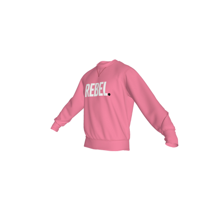 The 'Eddie Roche' Pink White Text Crew Neck Sweatshirt