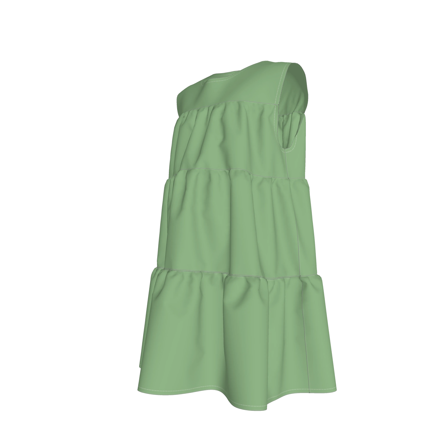 Ruffle Dress without Lining in Pima Cotton Poplin