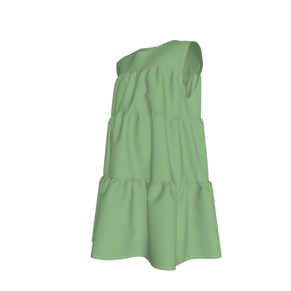 Ruffle Dress without Lining in Pima Cotton Poplin