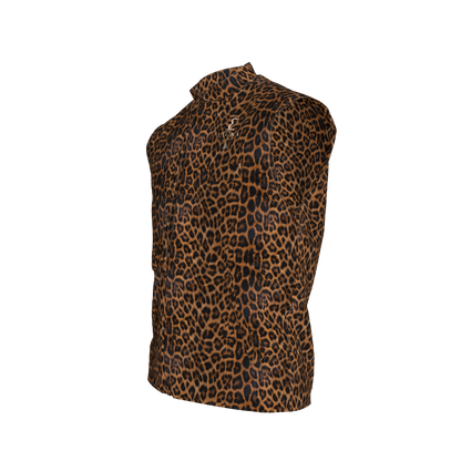 L'EGNA RISING (LEOPARD) VEST – Heavy Stretch Cotton Twill Gilet