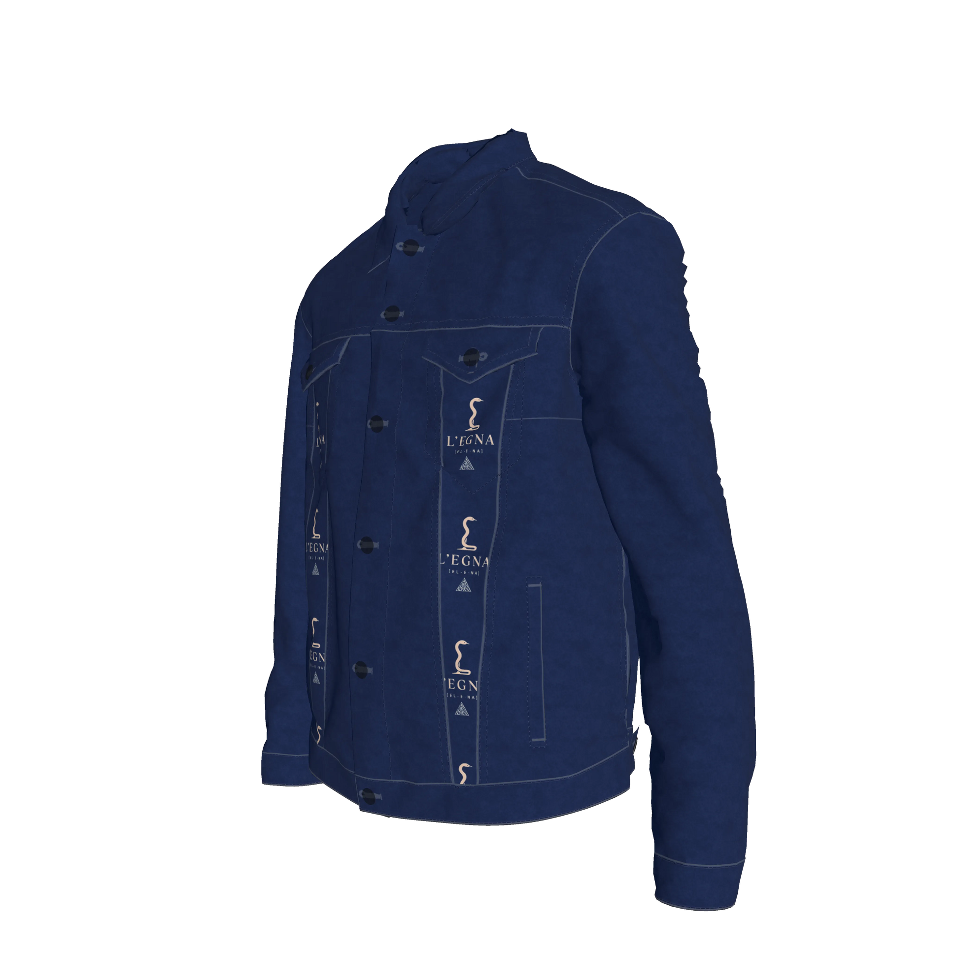 L'EGNA RISING 'BLUE-BLOOD' Jean Jacket (ALL OVER PRINT)