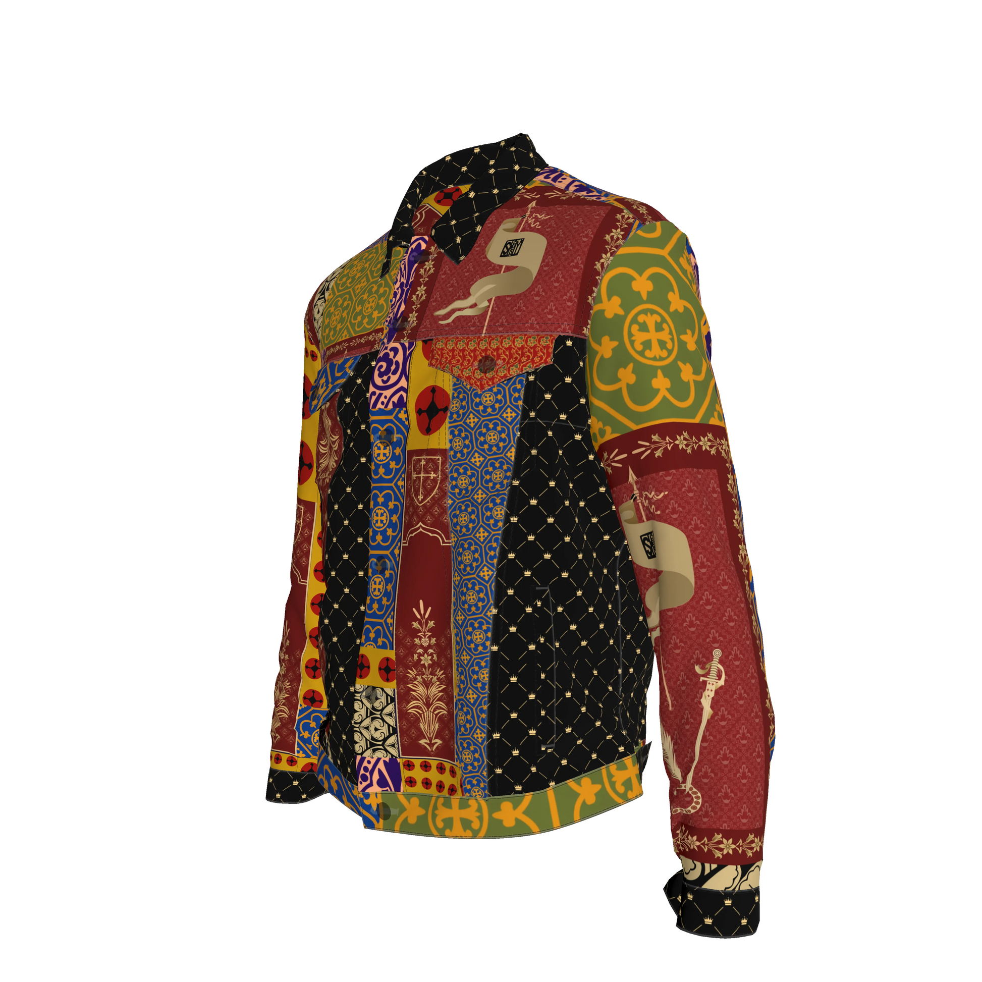 Joan of Arc Exclusive Satin and Denim Jacket