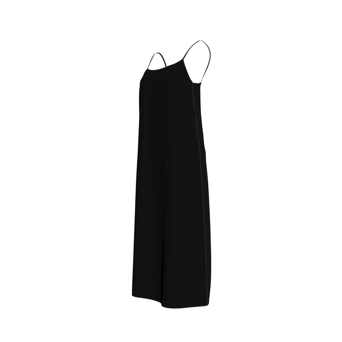 Pure Black Slip Dress in Ecovero Viscose Crepe
