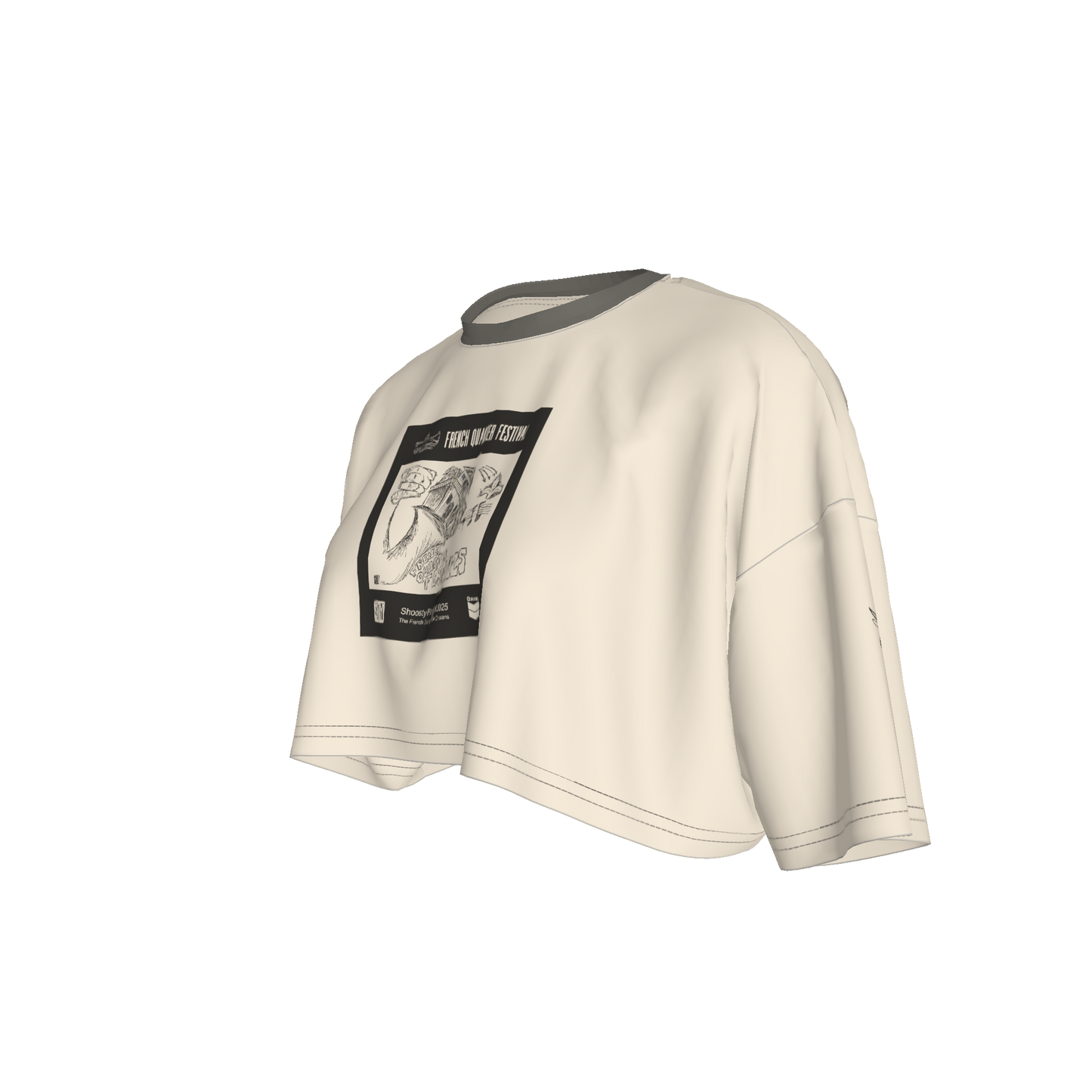 French Quarter Tan Cropped T-Shirt – Organic Cotton Pique