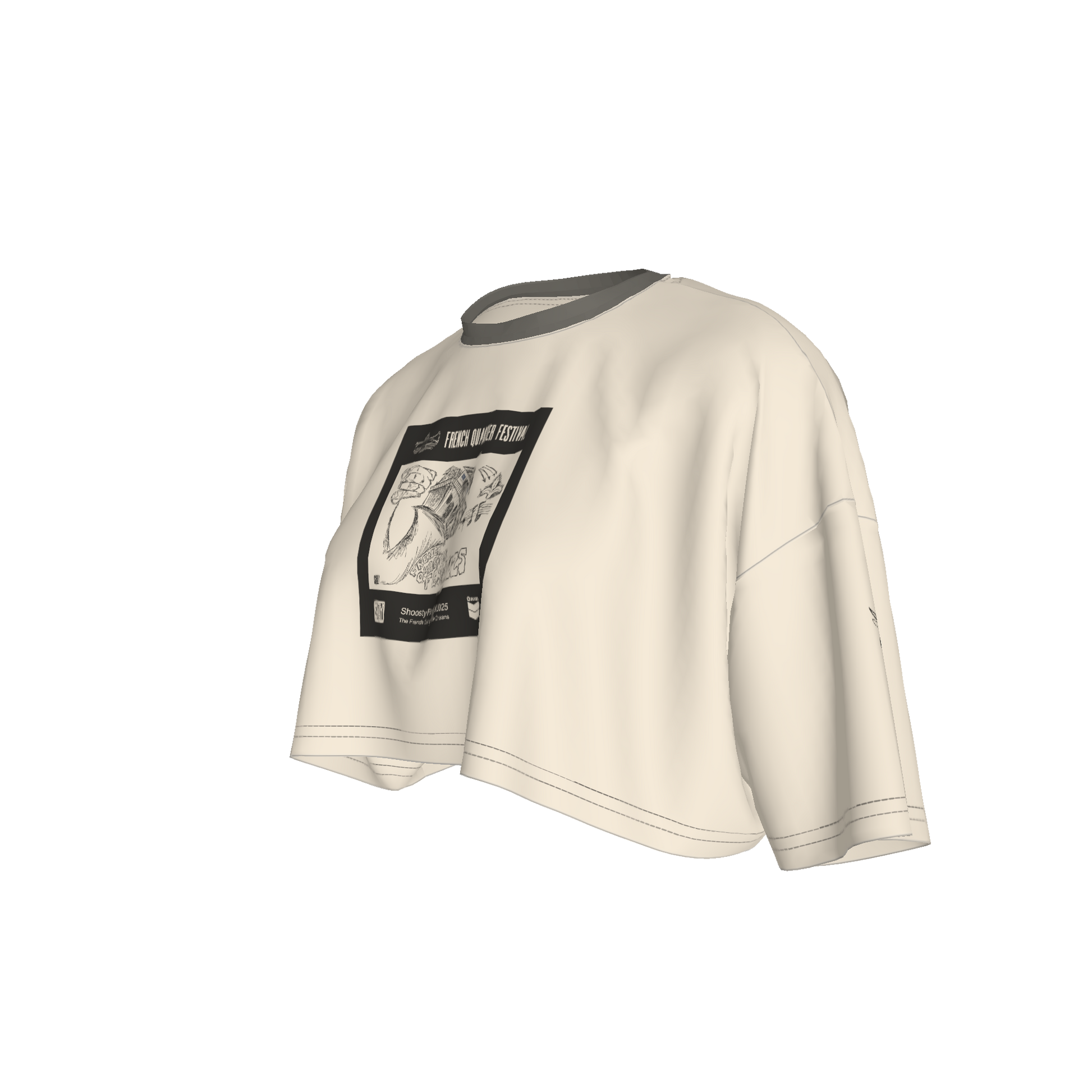 French Quarter Tan Cropped T-Shirt – Organic Cotton Pique