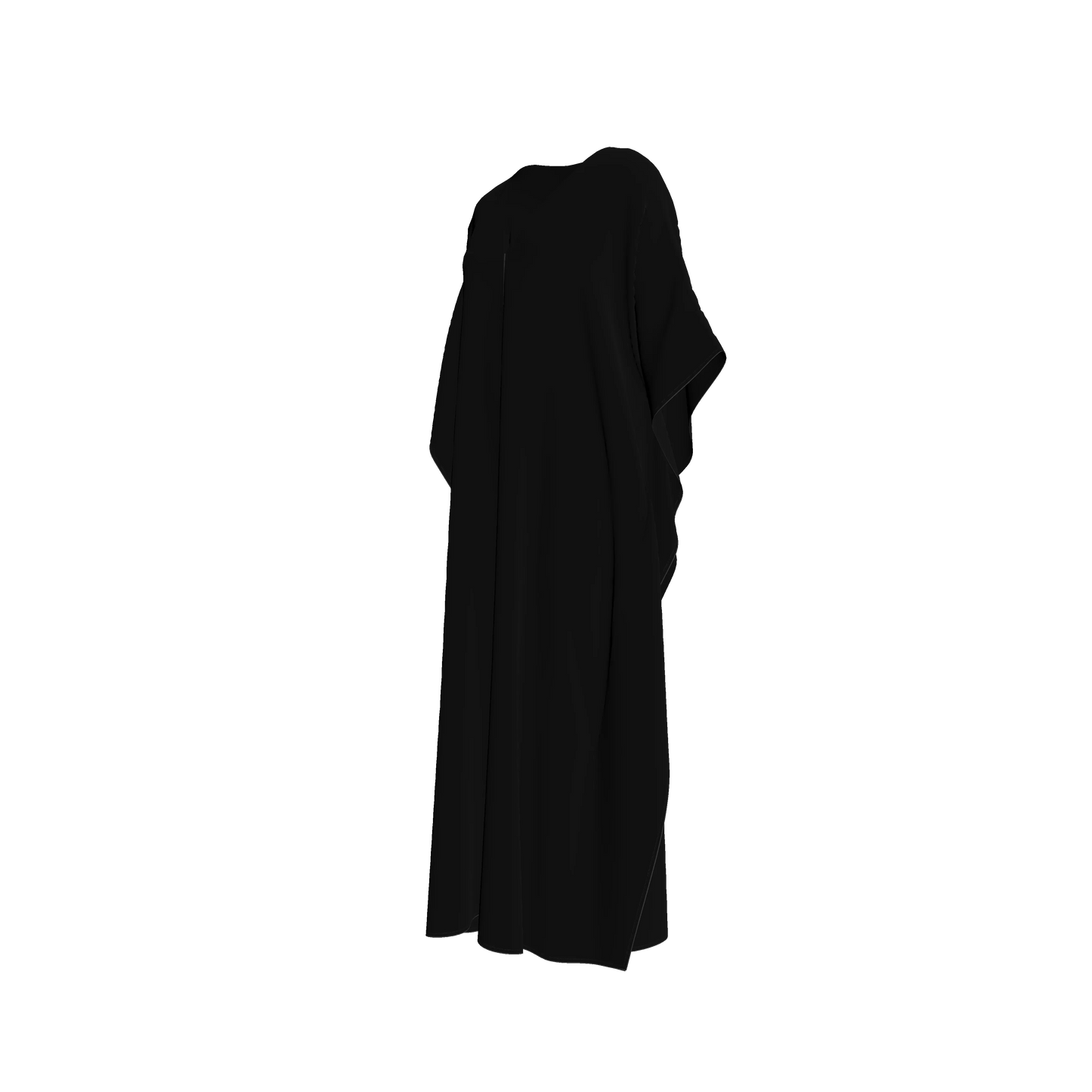 Caftan in Pure Black Pima Cotton Poplin Caftan
