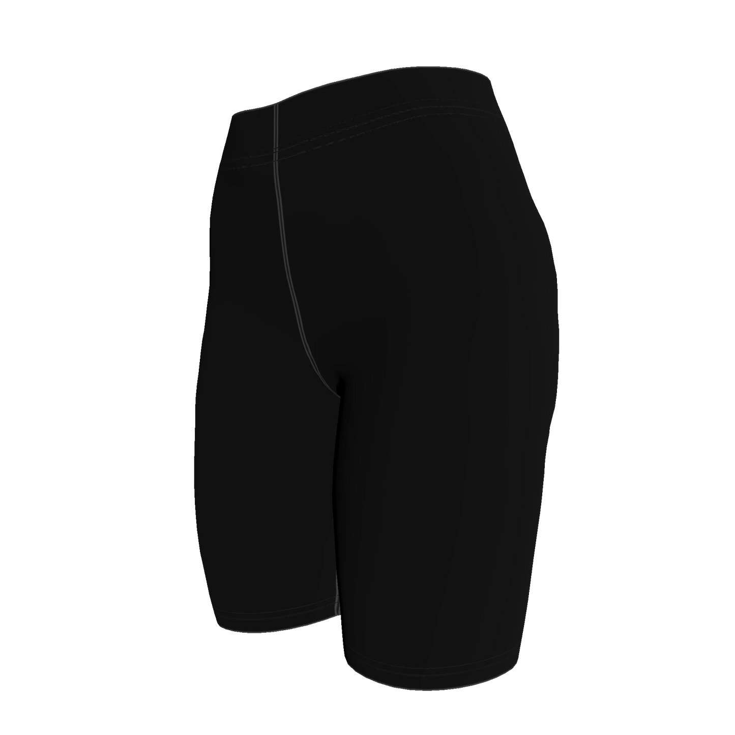 Athletic Shorts in Pure Black Cotton-Spandex Jersey