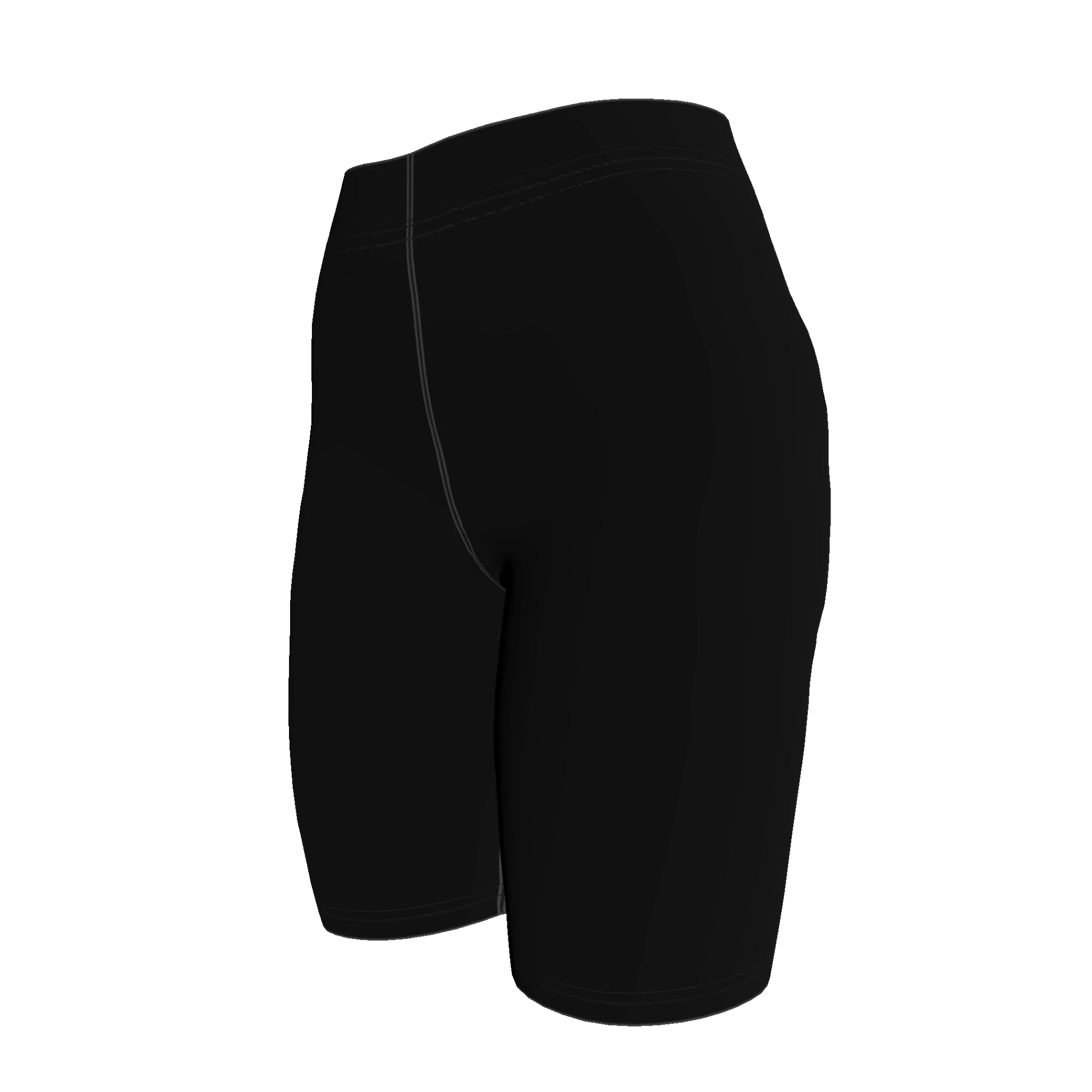 Athletic Shorts in Pure Black Cotton-Spandex Jersey