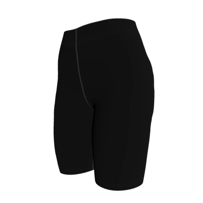 Athletic Shorts in Pure Black Cotton-Spandex Jersey