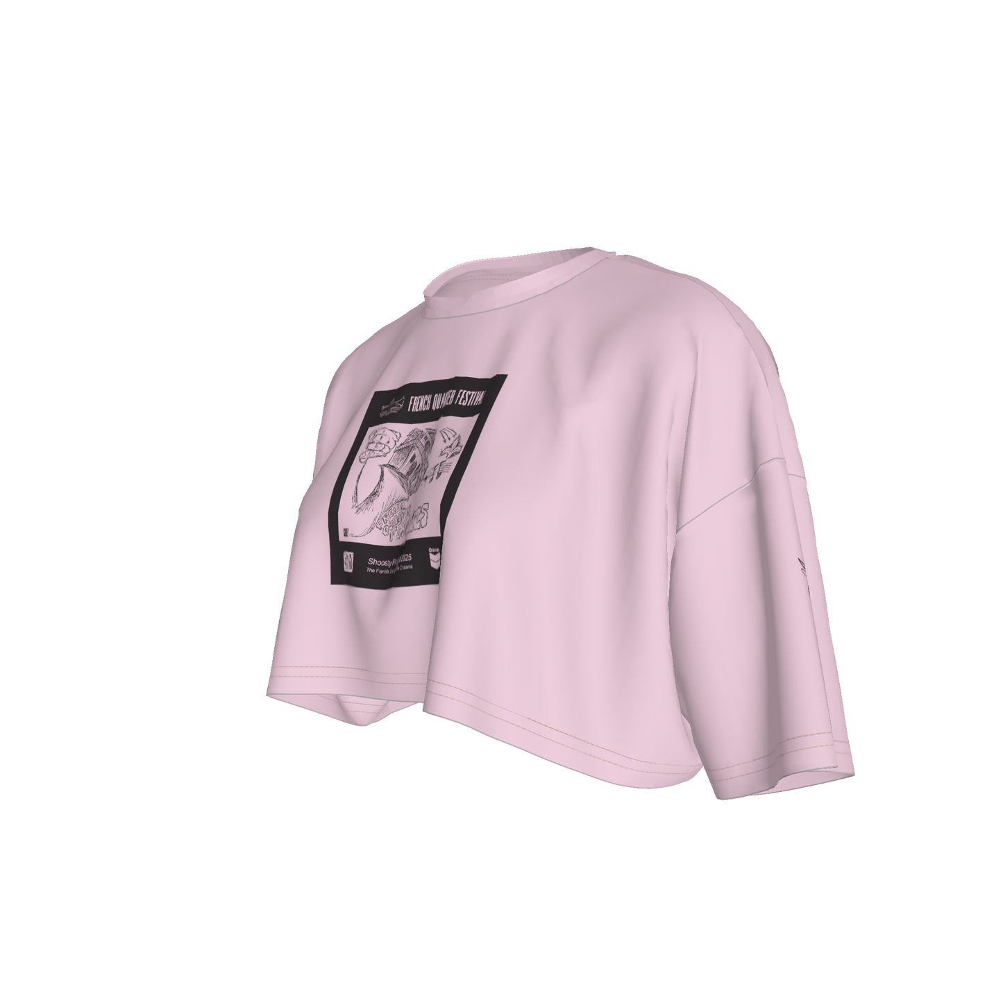 French Quarter Pink Cropped T-Shirt