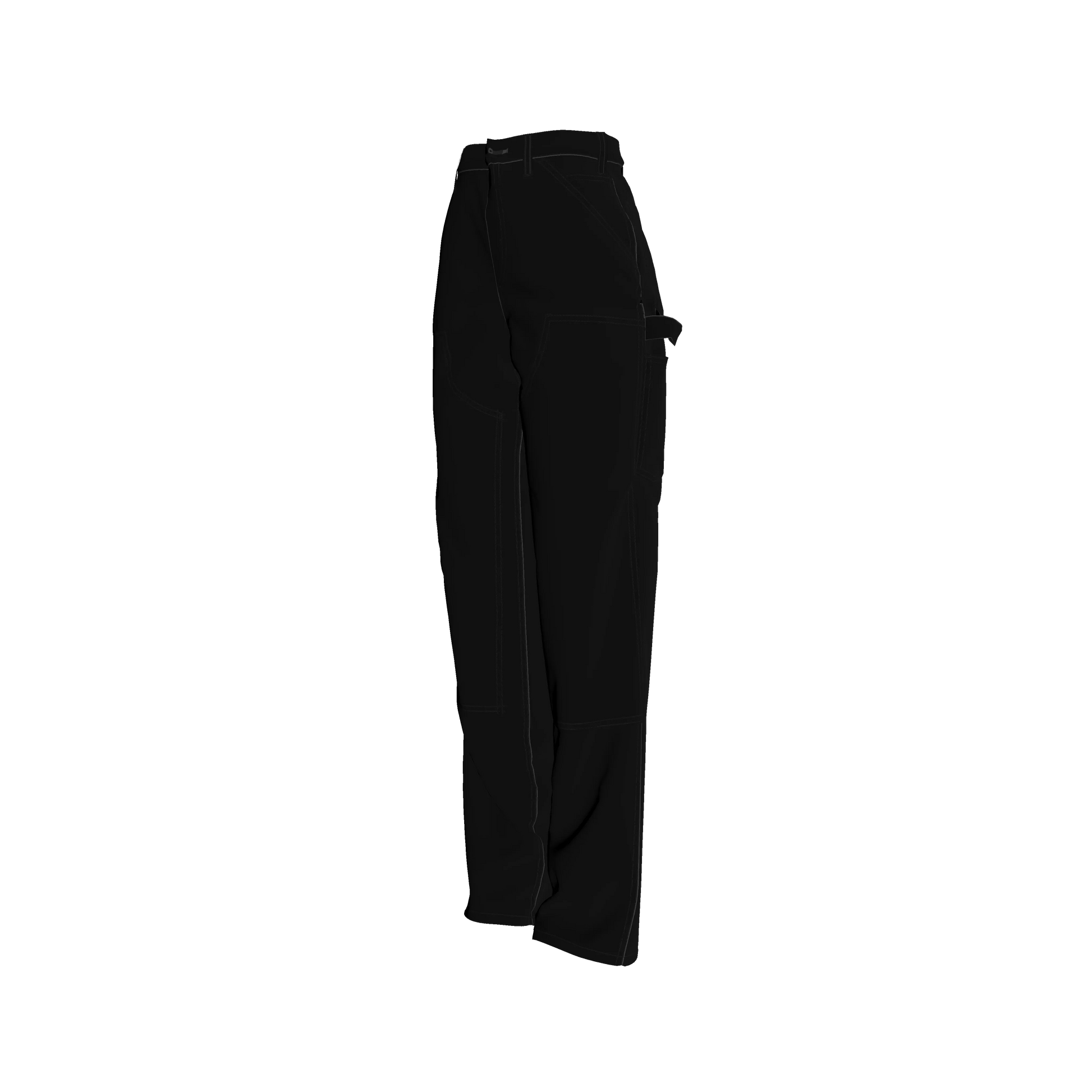 Carpenter Pants in Pure Black Heavy Stretch Cotton Twill