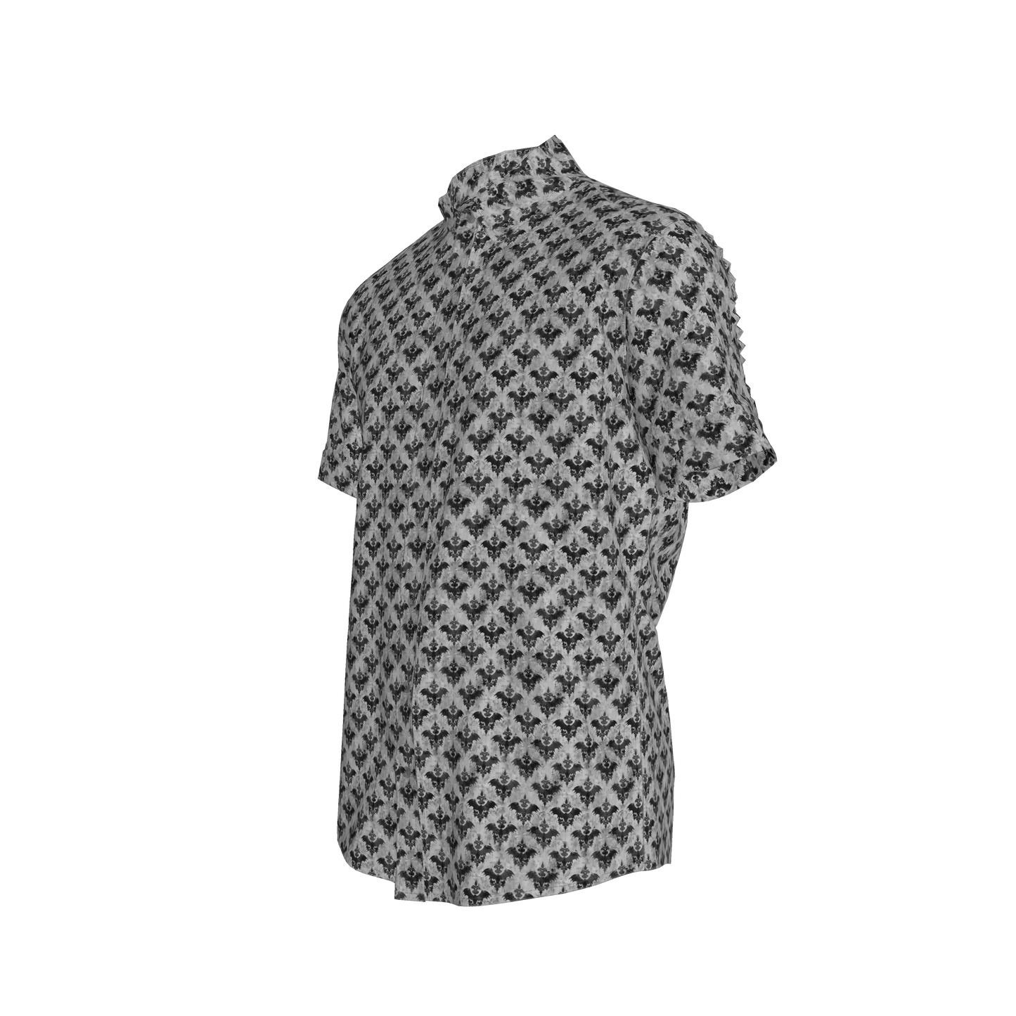 Bat Damask Short Sleeve Casual Shirt