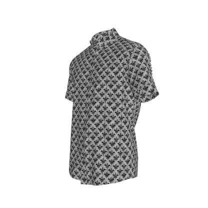 Bat Damask Short Sleeve Casual Shirt