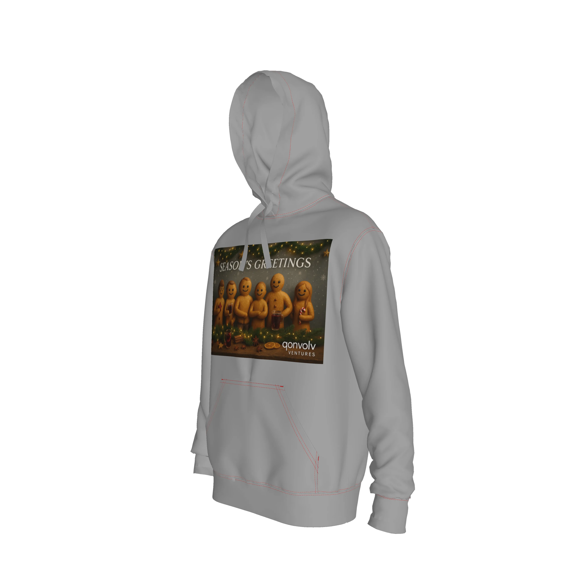 Basic Hoodie with Festive Gingerbread Print
