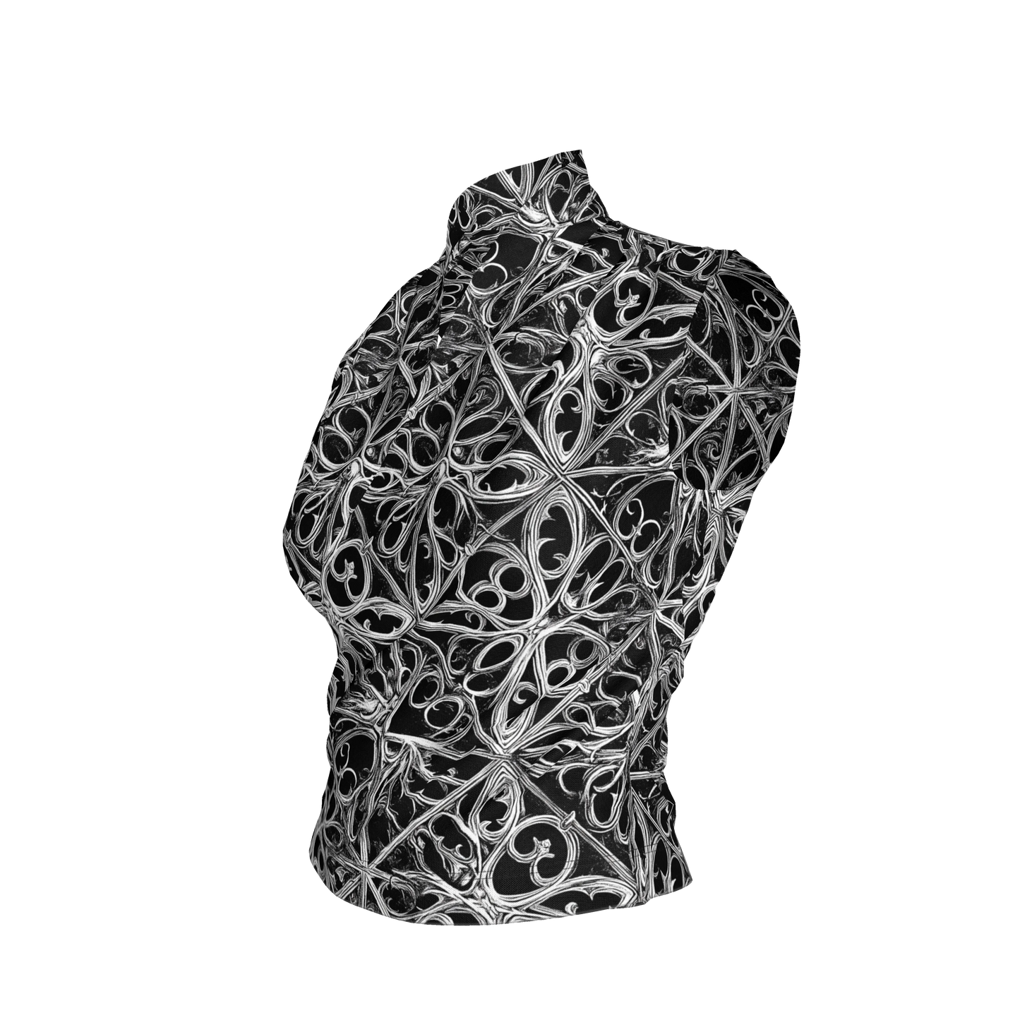 Gothic Lattice Surplice Top in Bamboo Cotton Jersey