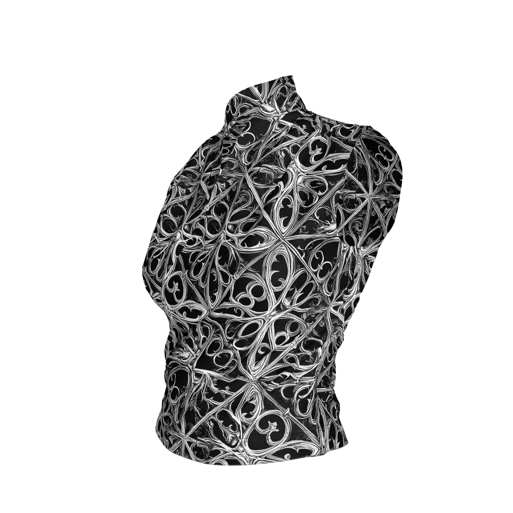 Gothic Lattice Surplice Top in Bamboo Cotton Jersey