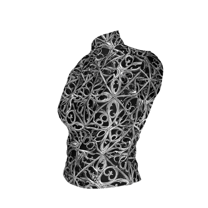 Gothic Lattice Surplice Top in Bamboo Cotton Jersey