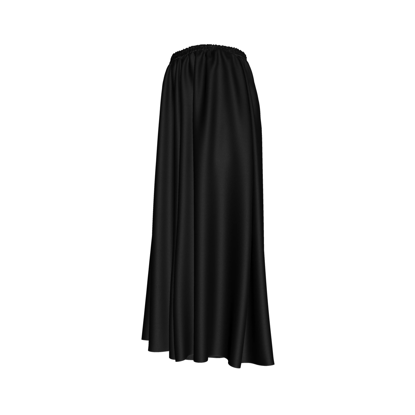 Palazzo Pant with Elastic Waist in Pure Black Ecovero Viscose Crepe