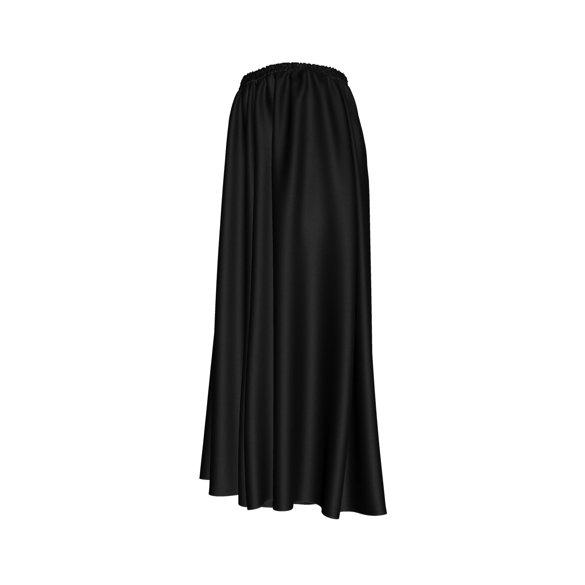 Palazzo Pant with Elastic Waist in Pure Black Ecovero Viscose Crepe