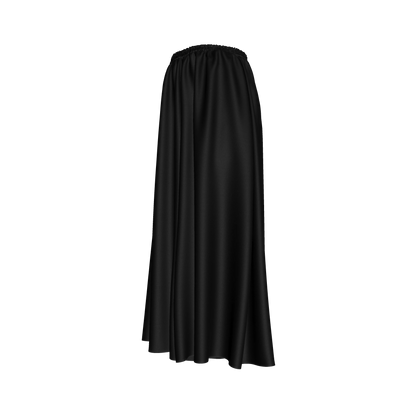 Palazzo Pant with Elastic Waist in Pure Black Ecovero Viscose Crepe