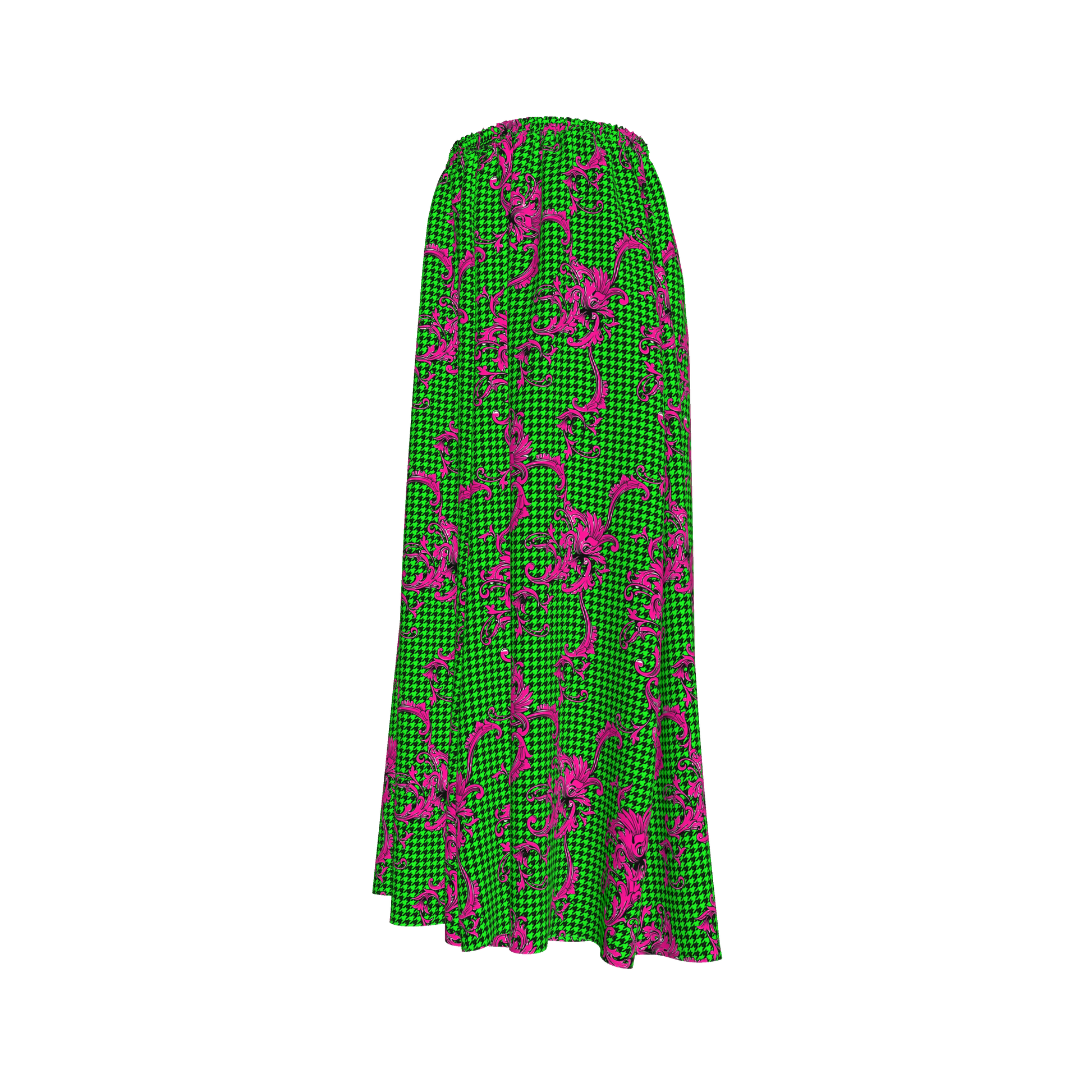 Pink & Green Houndstooth Palazzo Pants