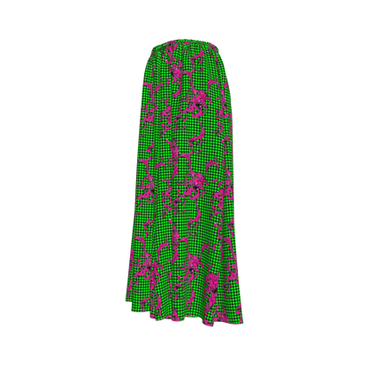 Pink & Green Houndstooth Palazzo Pants