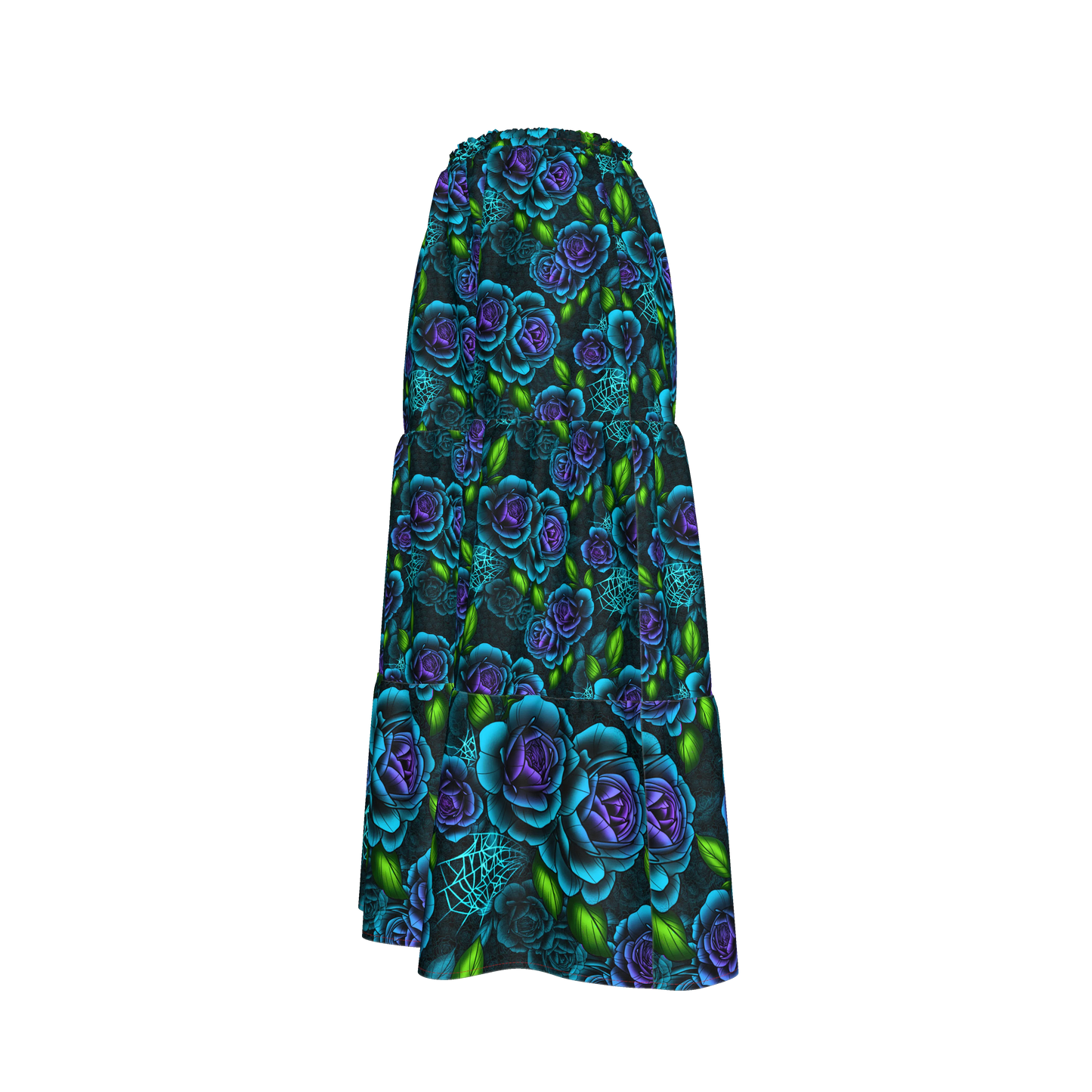 Blue Rose Tiered Skirt