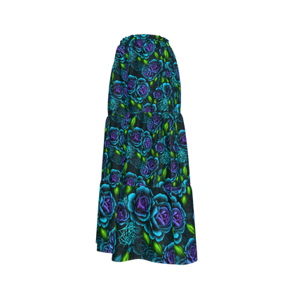 Blue Rose Tiered Skirt