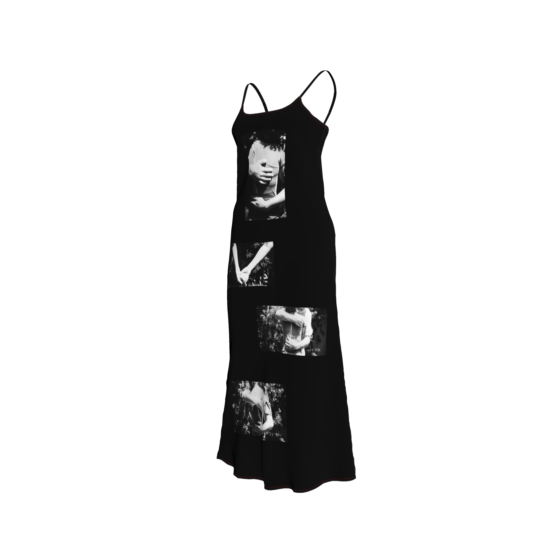 abrazos slip dress in black