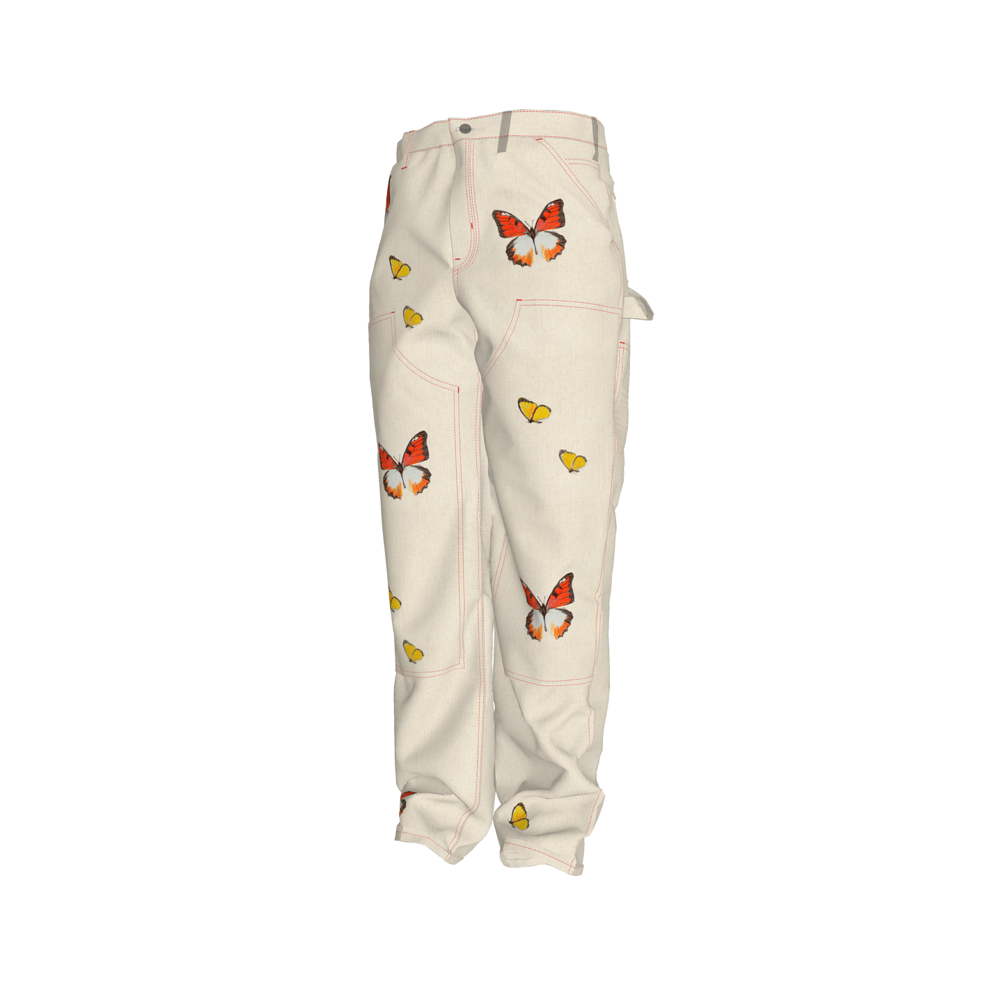 men's boxy double front pant - unisex low waist pants  in Stretch Organic Cotton Twill