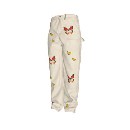 men's boxy double front pant - unisex low waist pants  in Stretch Organic Cotton Twill