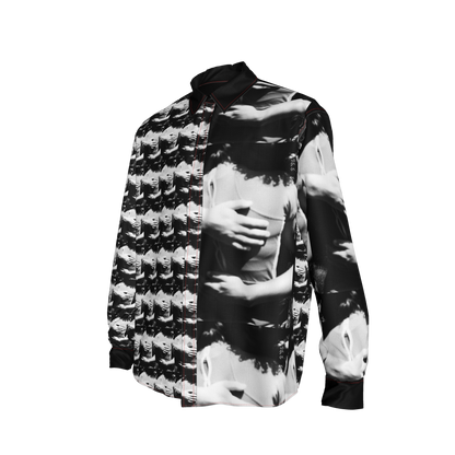 abrazos infinitos button up oversized shirt