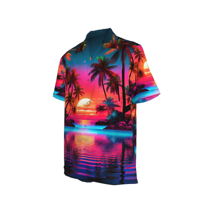 Organic Cotton Hawaiian Shirt – Sunset Paradise Print
