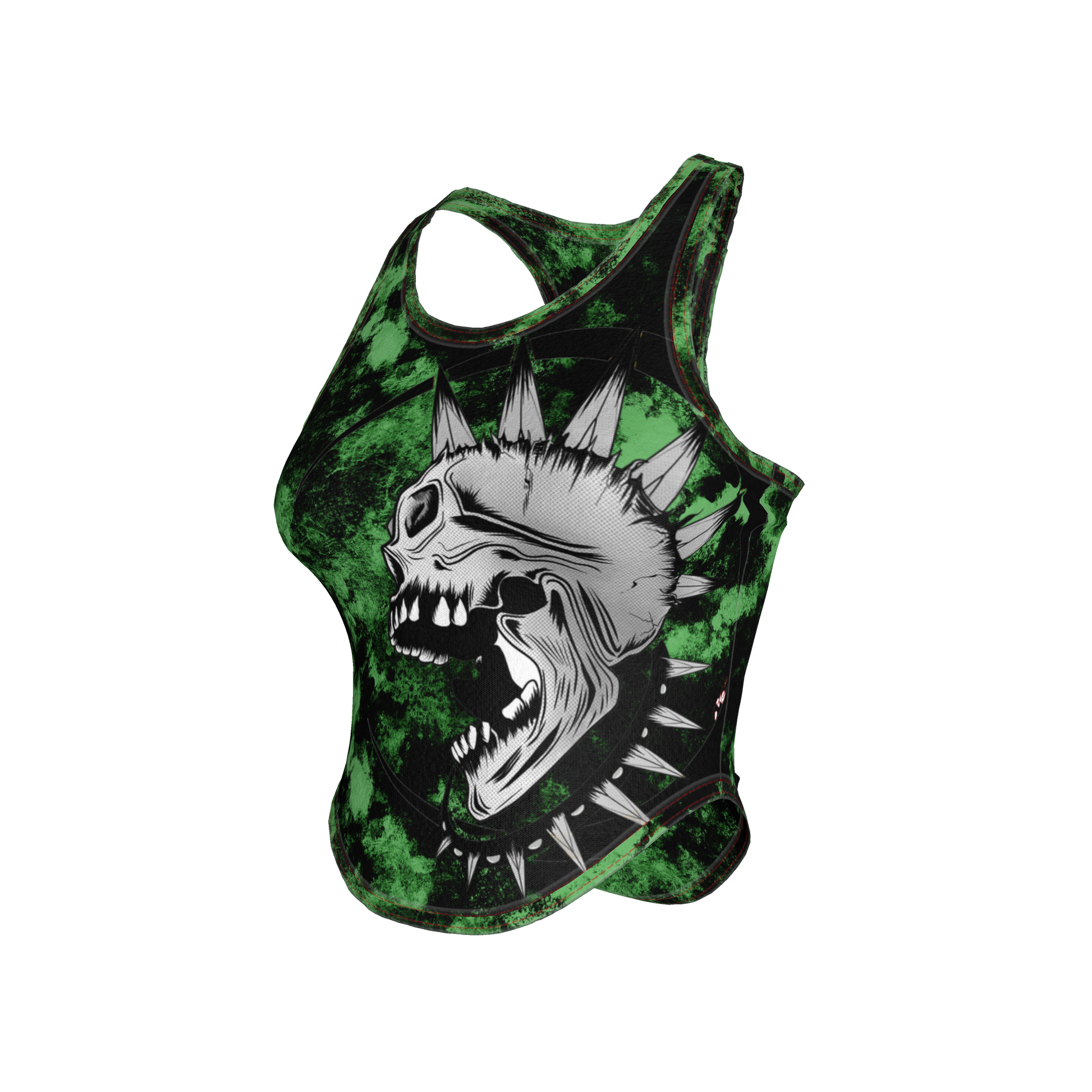 Green Punk Skull Tank