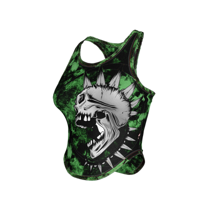 Green Punk Skull Tank
