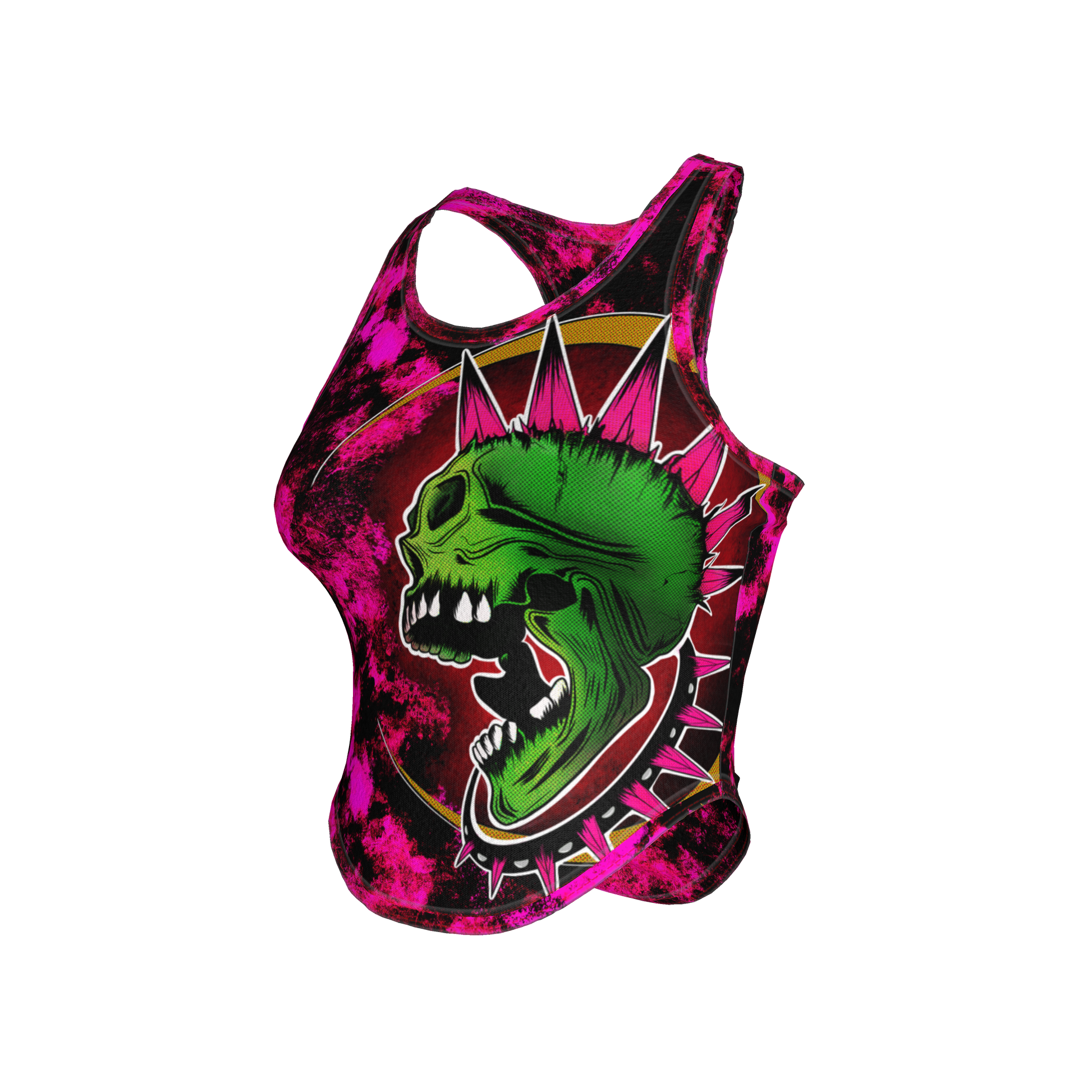 Pink Punk Skull Tank