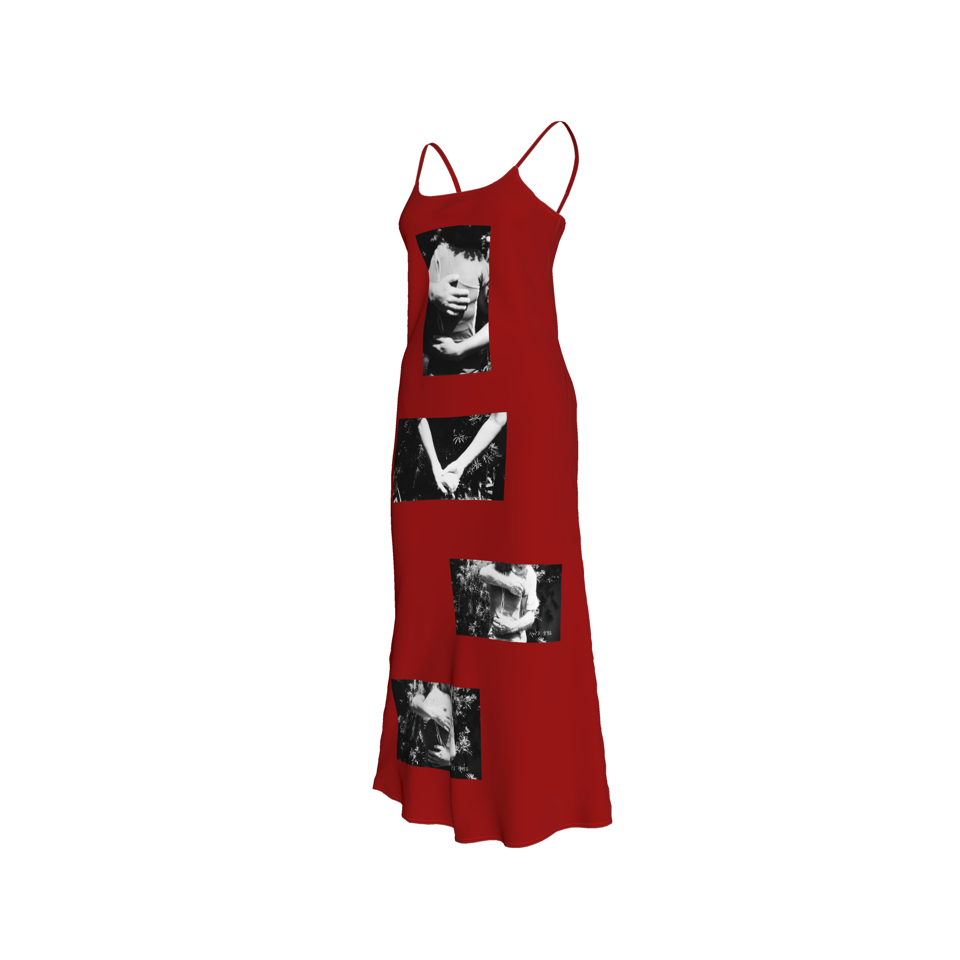 abrazos red slip dress