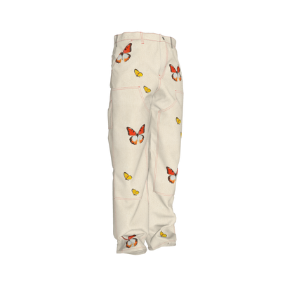 men's boxy double front pant - unisex low waist pants  in Stretch Organic Cotton Twill