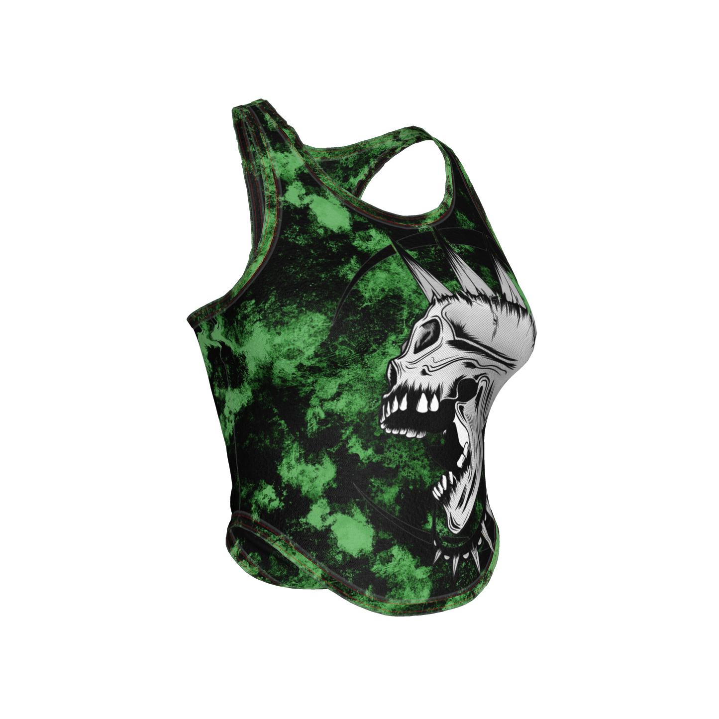 Green Punk Skull Tank
