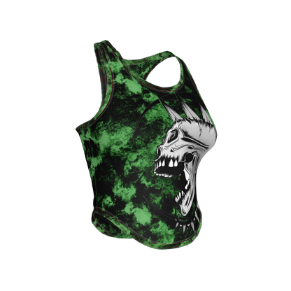 Green Punk Skull Tank