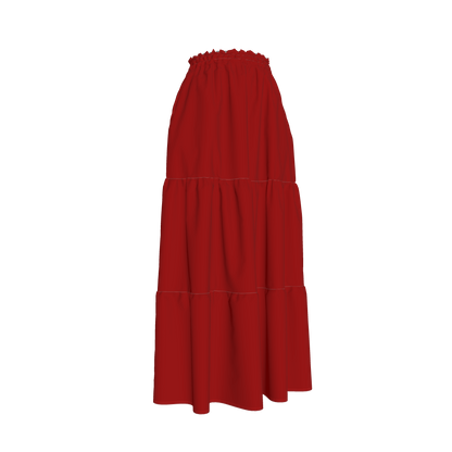 abrazos red prairie skirt