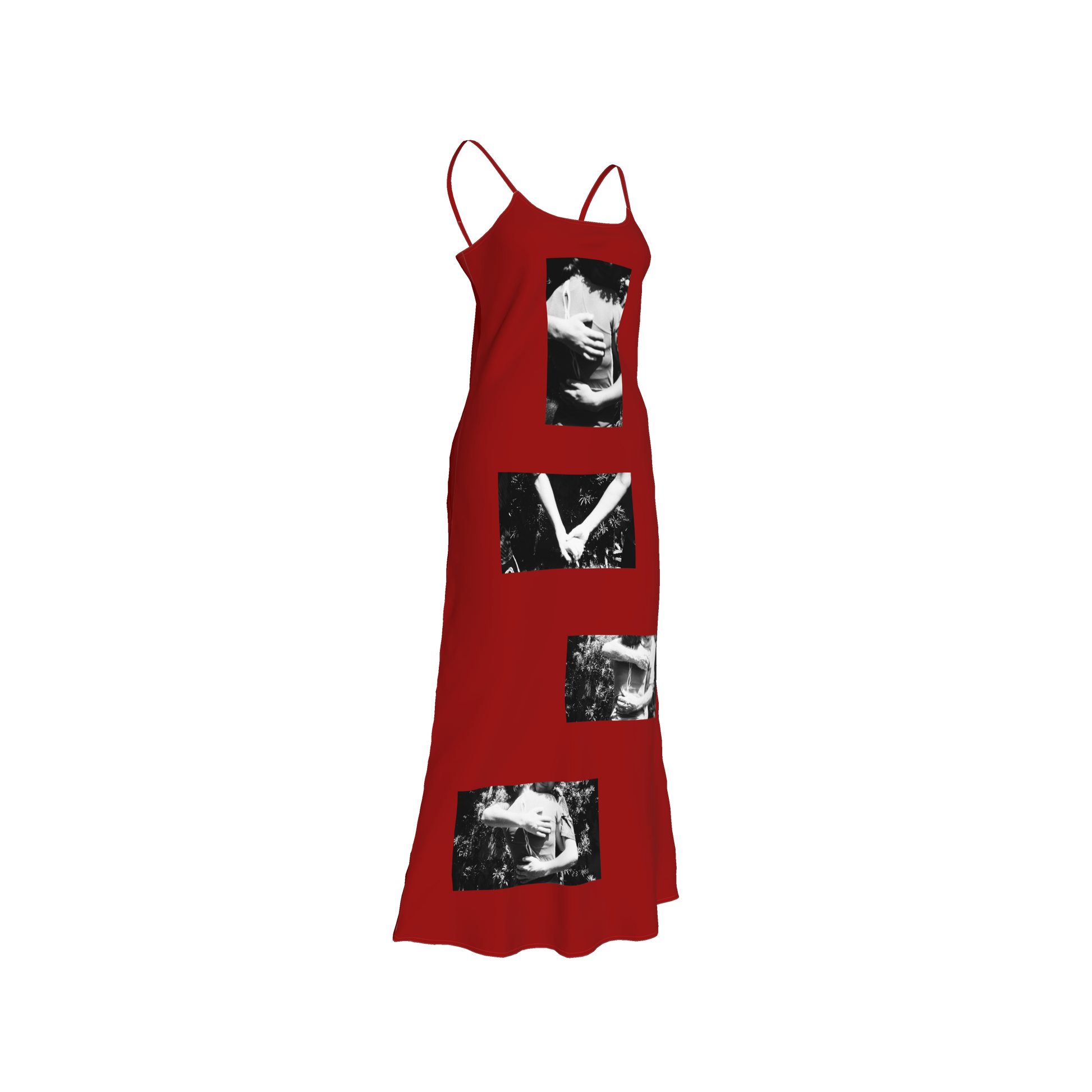 abrazos red slip dress