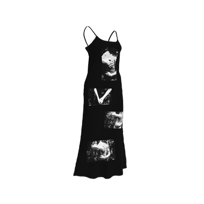 abrazos slip dress in black