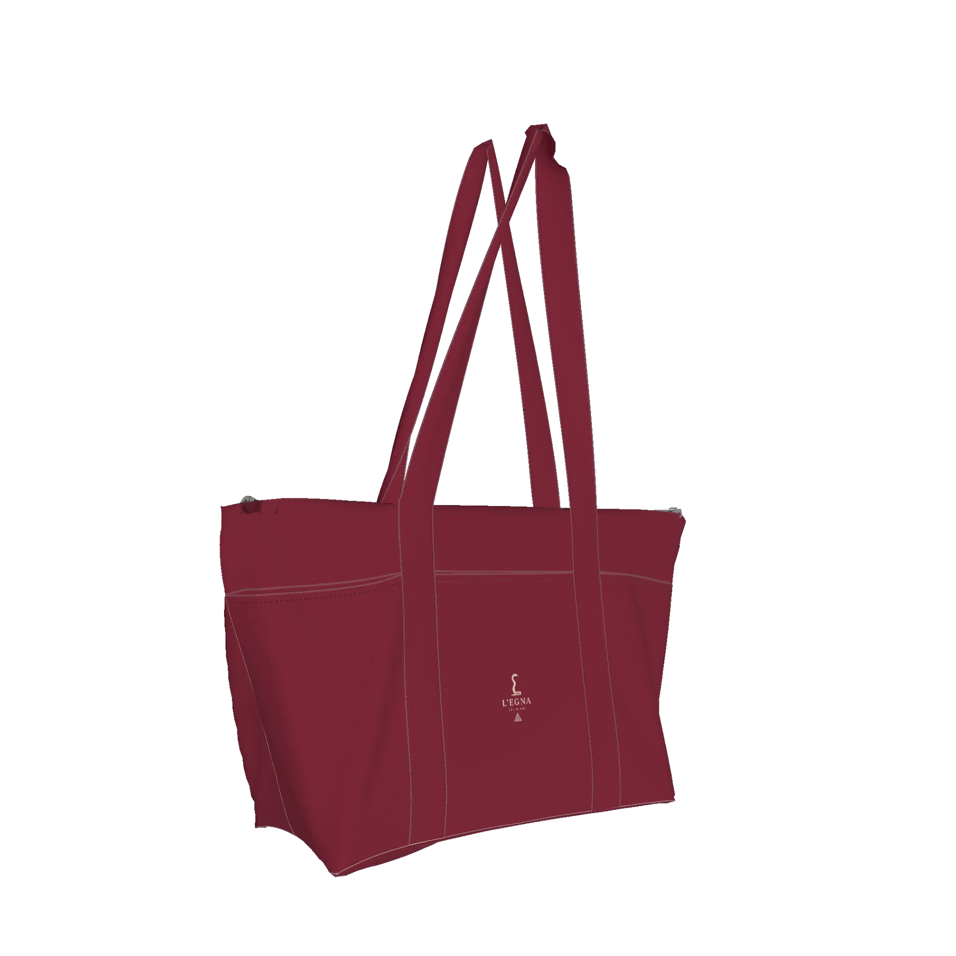 L'EGNA Rising MERLOT RESERVE Tote — Seven Pocket Tote Bag