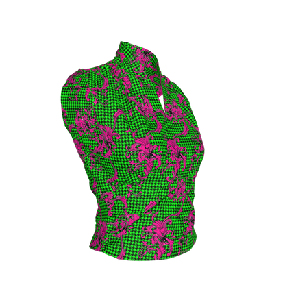 Pink & Green Houndstooth Surplice - Bamboo/Cotton Blend